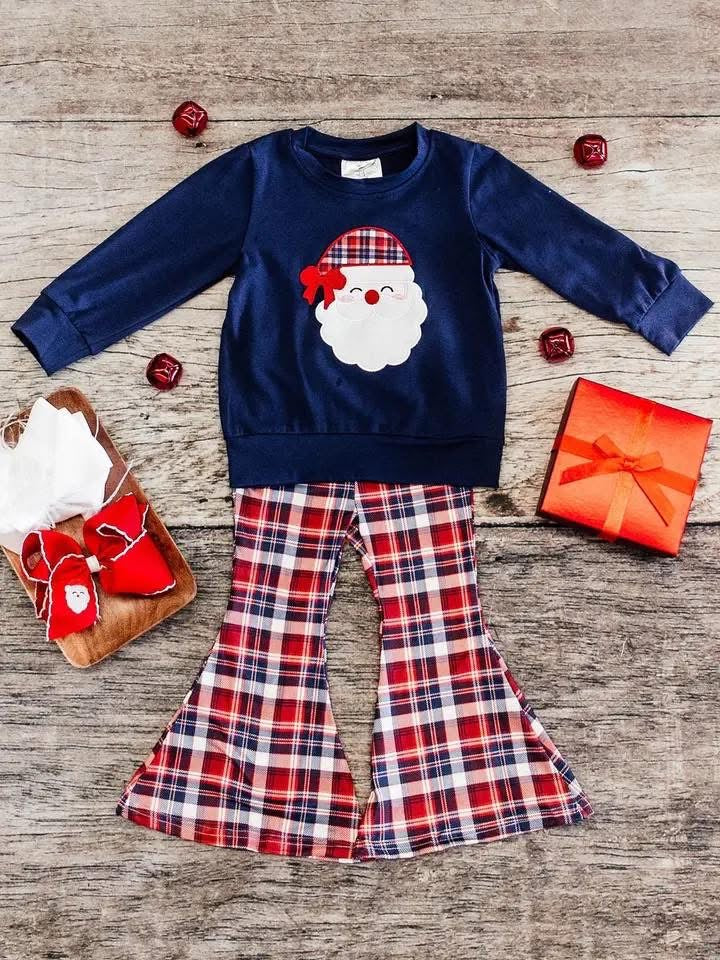 Pre-Order: Navy Plaid Santa