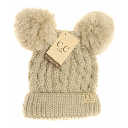 Kids CC Double Pom Beanie {RTS} - Salt Threads