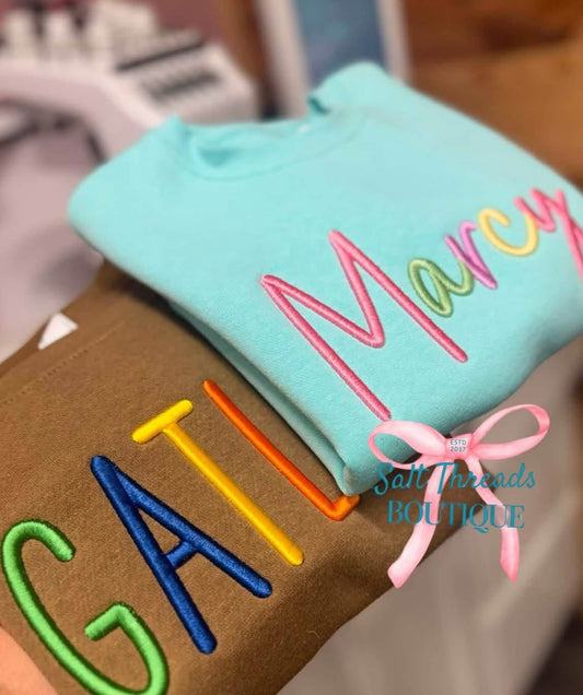 Pre-Order: 3D Puff Kid Name Sweatshirts