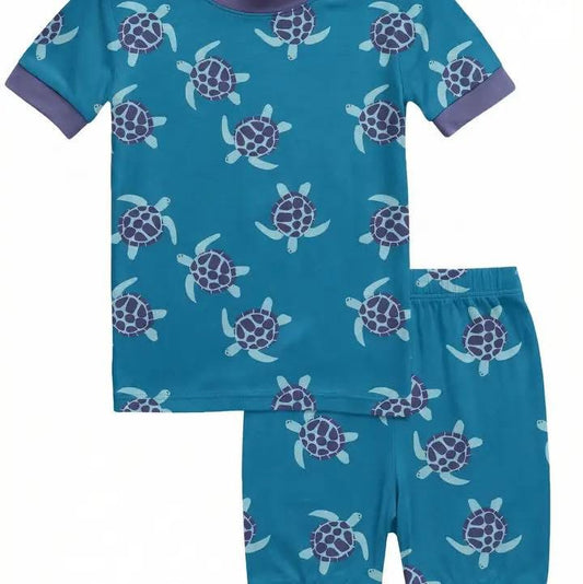 Pre-Order: Bamboo PJ Sets Blue Turtle