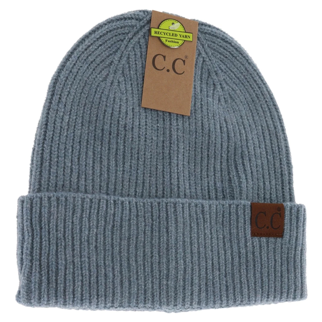 Unisex Adult Soft Ribbed Cuff C.C. Beanie