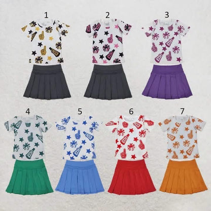 Pre-Order: Cheer Tee & Pleated Yoga Skirt Set