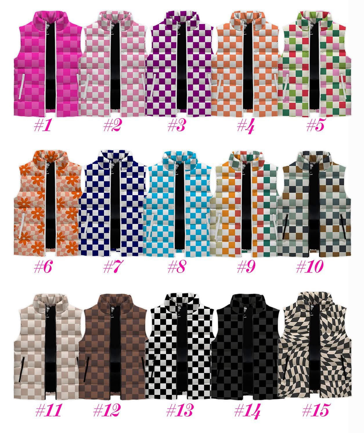 Pre-Order: Kid Checkered Cozy Puffer Vests