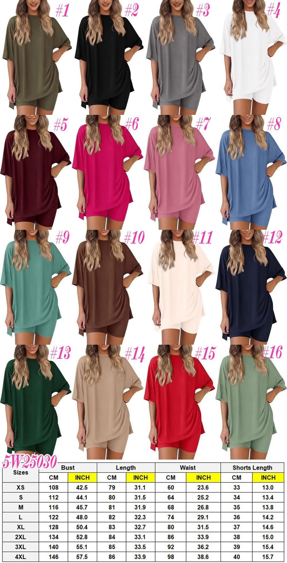 Pre-Order: Women's Causal T-shirt and Biker Shorts Set