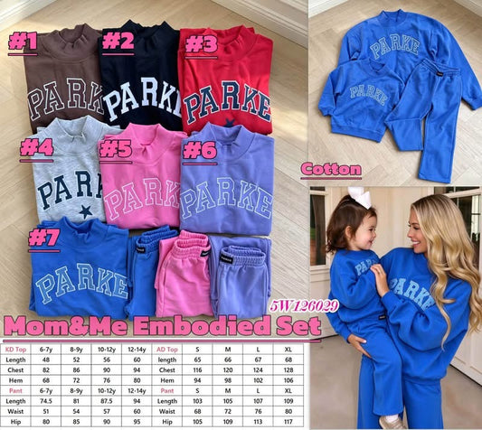 Pre-Order: Mom & Me DUPED PARKE Cotton Sweatshirt Set
