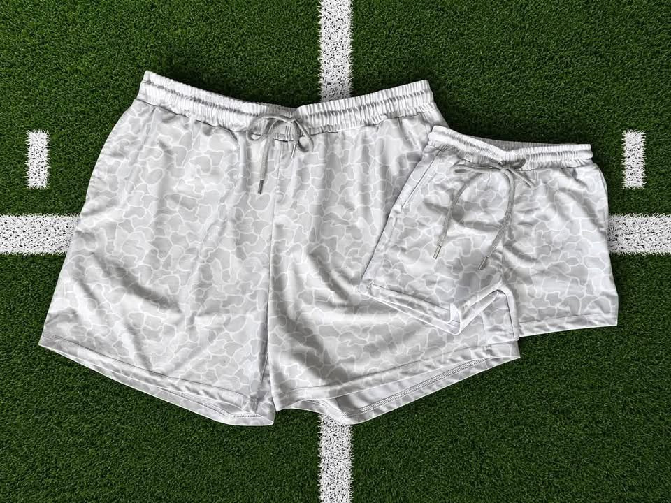 Pre-Order: WHITE CAMO BOYS & MENS SHORTS