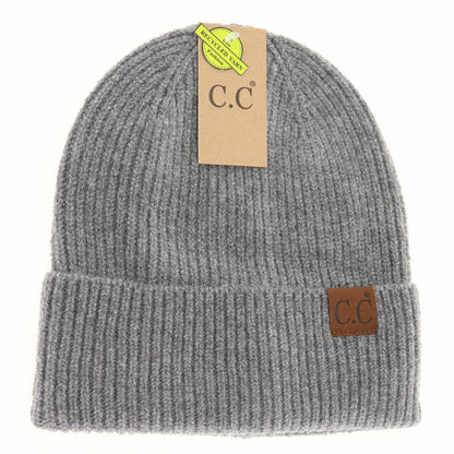 Unisex Adult Soft Ribbed Cuff C.C. Beanie