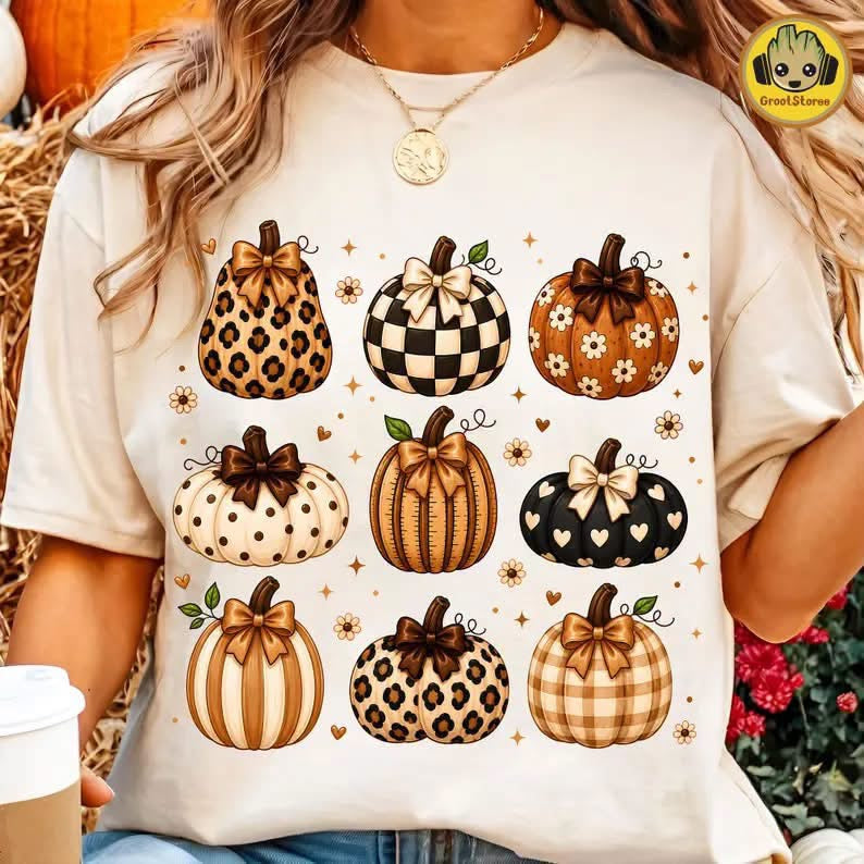 Pre-Order: Pumpkin Grid Tee