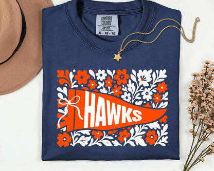 Pre-Order: Custom Floral Mascot Pennant Tee