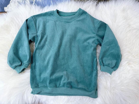 Teal Corded Mommy and Me Pullover {RTS}