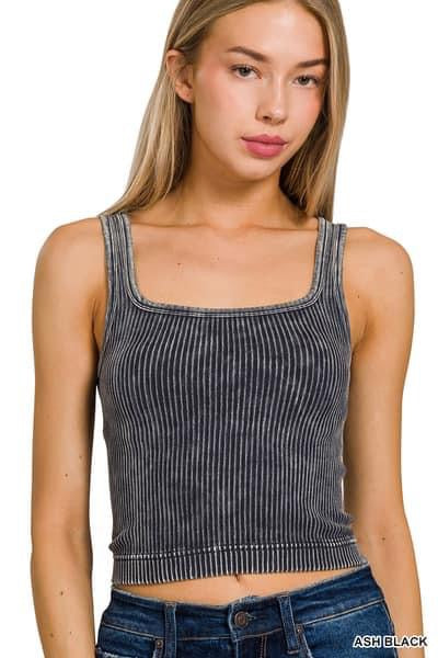 Washed Ribbed Cropped Tank {RTS}