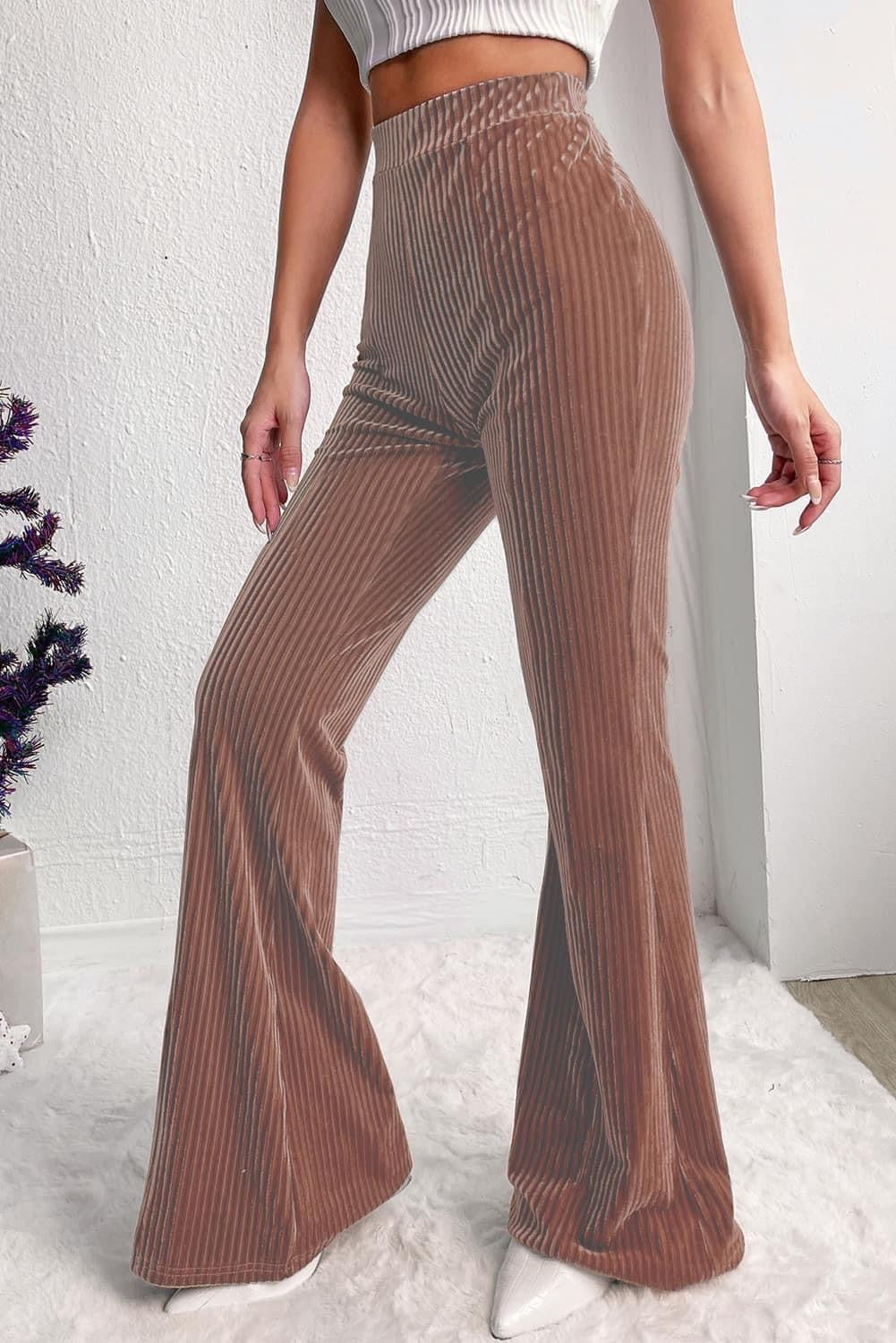 Ready To Ship: High Waist Corded Flare Pants