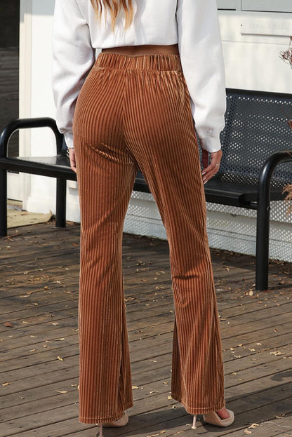 Ready To Ship: High Waist Corded Flare Pants