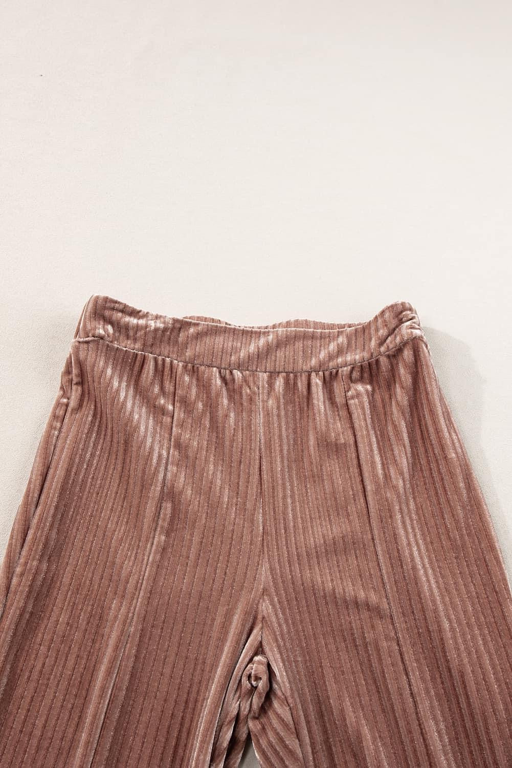 Ready To Ship: High Waist Corded Flare Pants