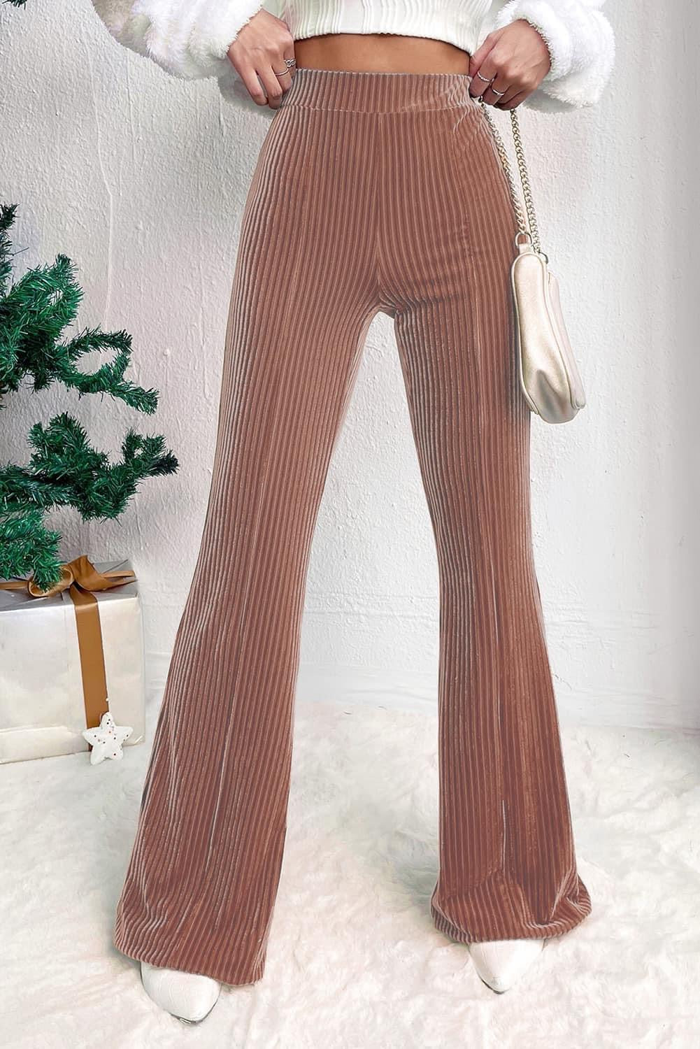 Ready To Ship: High Waist Corded Flare Pants