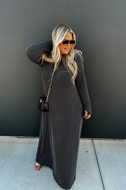 Hold that thought Ribbed Dress {RTS}