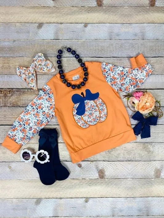 Vintage Floral Pumpkin Top {RTS}