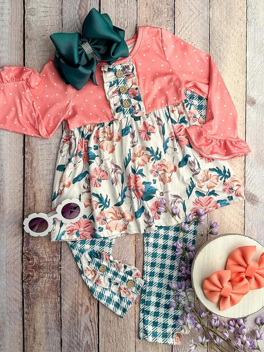 Coral and Green Floral Set (RTS)