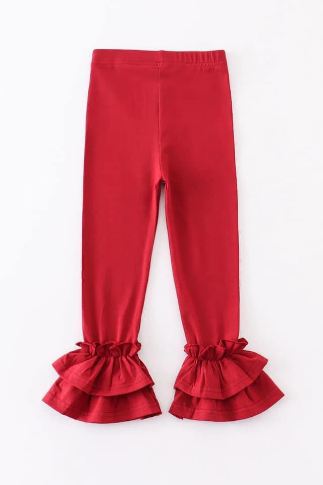 Deep Red Ruffle Pants {RTS}