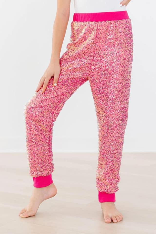 Mila and Rose Pink Sequin Joggers {RTS}