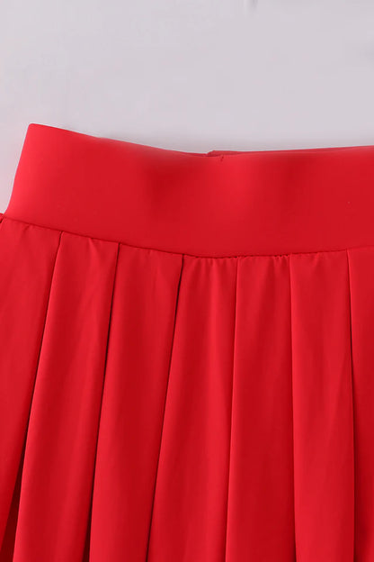 Ready to Ship: Red Pleated Skort - Salt Threads
