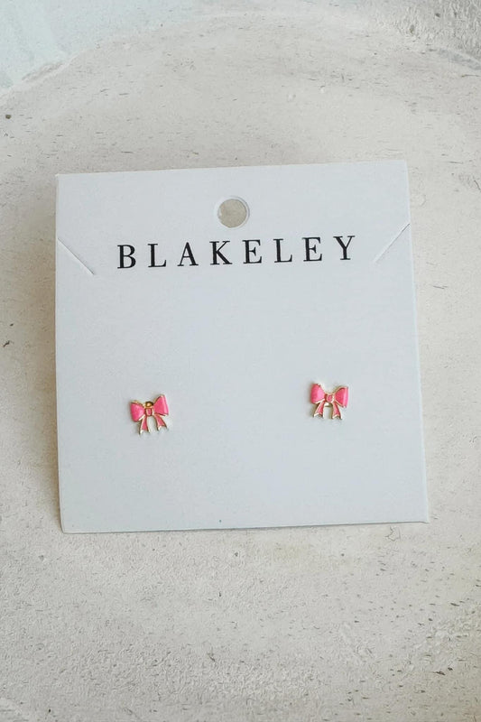 Tiny Pink Bow Earrings {RTS}