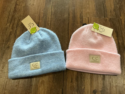Kids Soft Ribbed Leather Patch CC Beanie - Salt Threads