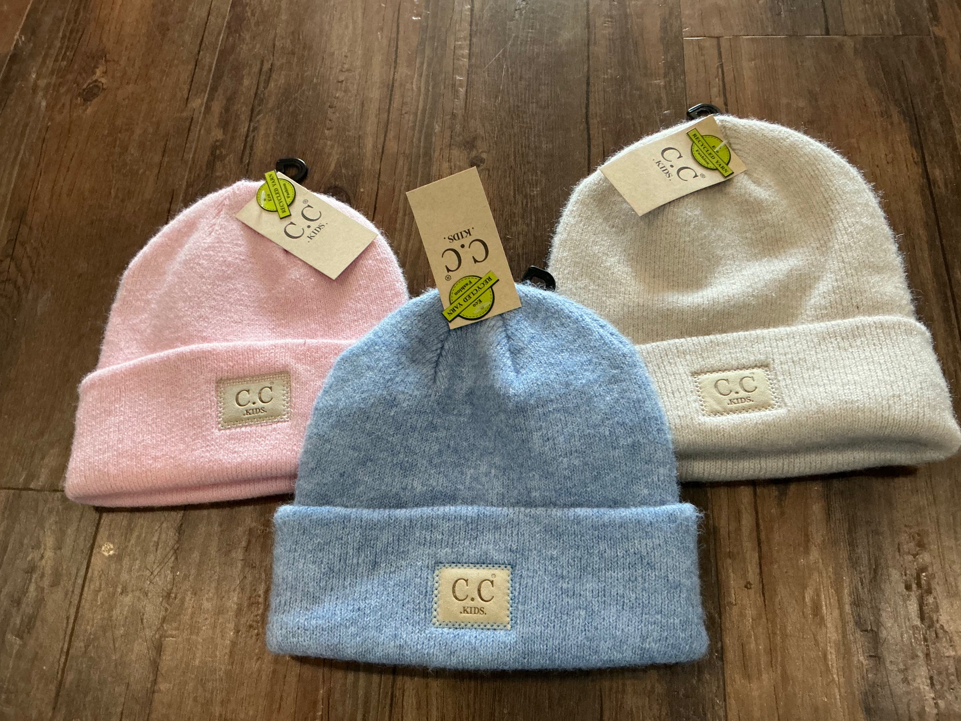 Kids Soft Ribbed Leather Patch CC Beanie - Salt Threads
