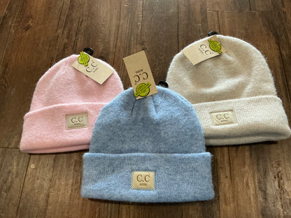 Kids Soft Ribbed Leather Patch CC Beanie - Salt Threads