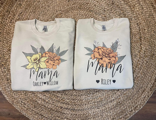 Pre-Order: Personalized Birth Flower Tees/Crews/Totes/Digital
