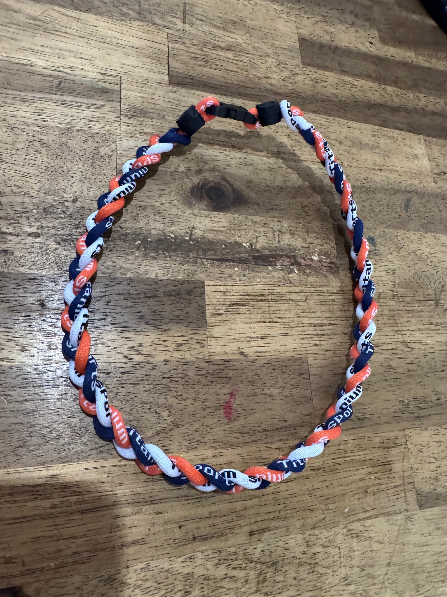Ready to Ship: Hawks Orange/White/Navy Sports Rope Necklace - Salt Threads