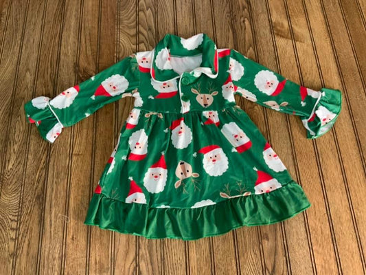 Santa and Reindeer Ruffle Gown