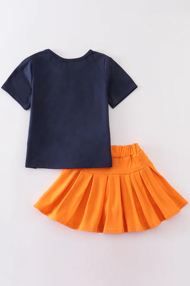 Orange and navy skirt shop