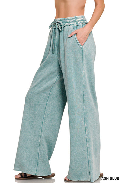 Incoming Pre-Order: Acid Wash Fleece Palazzo Sweatpants w/Pockets