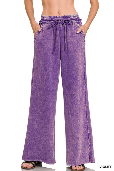 Incoming Pre-Order: Acid Wash Fleece Palazzo Sweatpants w/Pockets