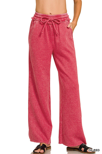 Incoming Pre-Order: Acid Wash Fleece Palazzo Sweatpants w/Pockets