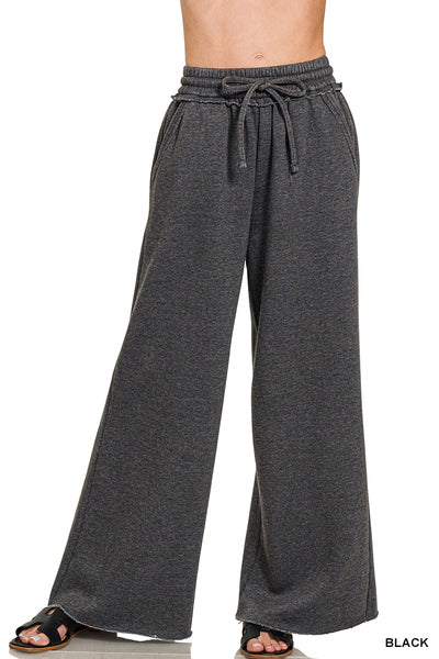 Incoming Pre-Order: Acid Wash Fleece Palazzo Sweatpants w/Pockets