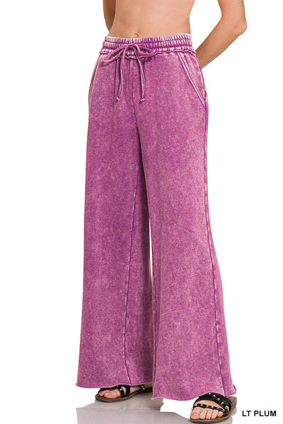 Incoming Pre-Order: Acid Wash Fleece Palazzo Sweatpants w/Pockets