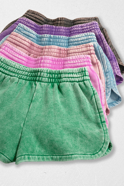Zenana Acid Washed Dolphin Shorts {RTS}