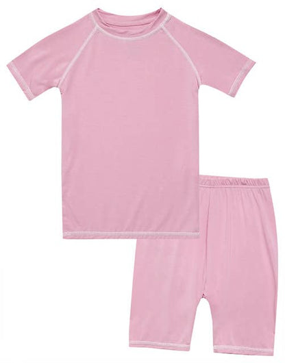 Berry Pink Bamboo Stitch Short Sleeve PJs {RTS}