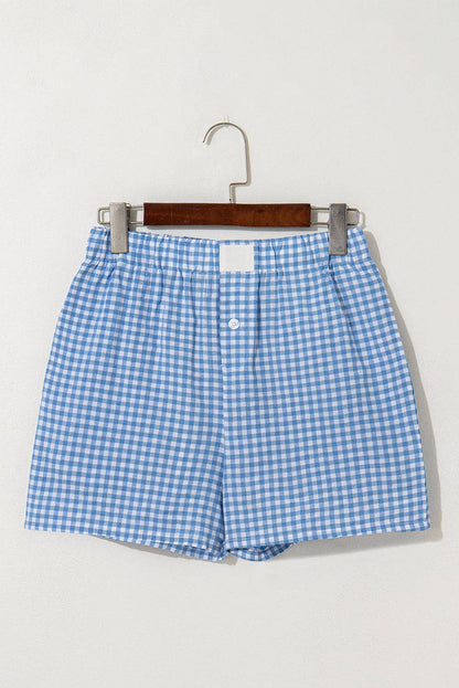 Ready to Ship: Gingham Plaid High Waist Summer Shorts