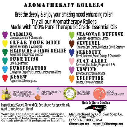 Ready to Ship: Aromatherapy Rollers in our LOVED {Headache & Sinus}Shower Bomb Scent - Salt Threads