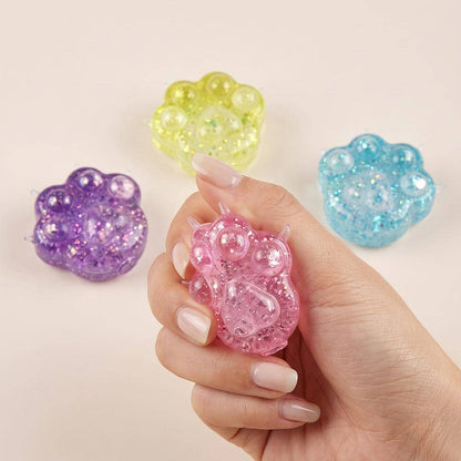 Incoming Ready to Ship: Glitter Paw Squeeze Squishy Stress Relief Toy