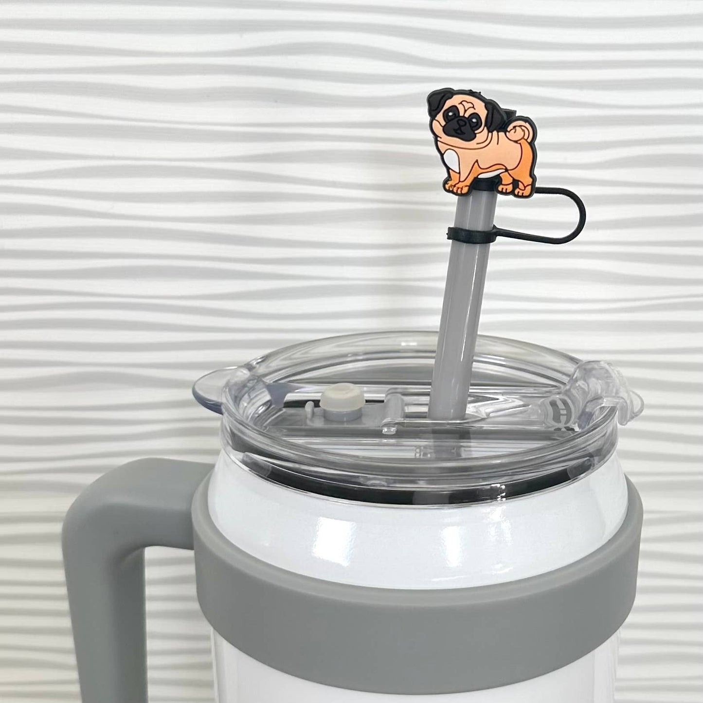 Straw Cover Pug Dog 10mm {RTS}