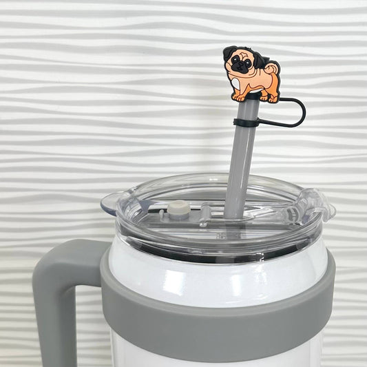 Straw Cover Pug Dog 10mm {RTS}