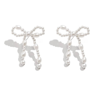 BOW FRENCH TASSEL PEARL EARRINGS {RTS}