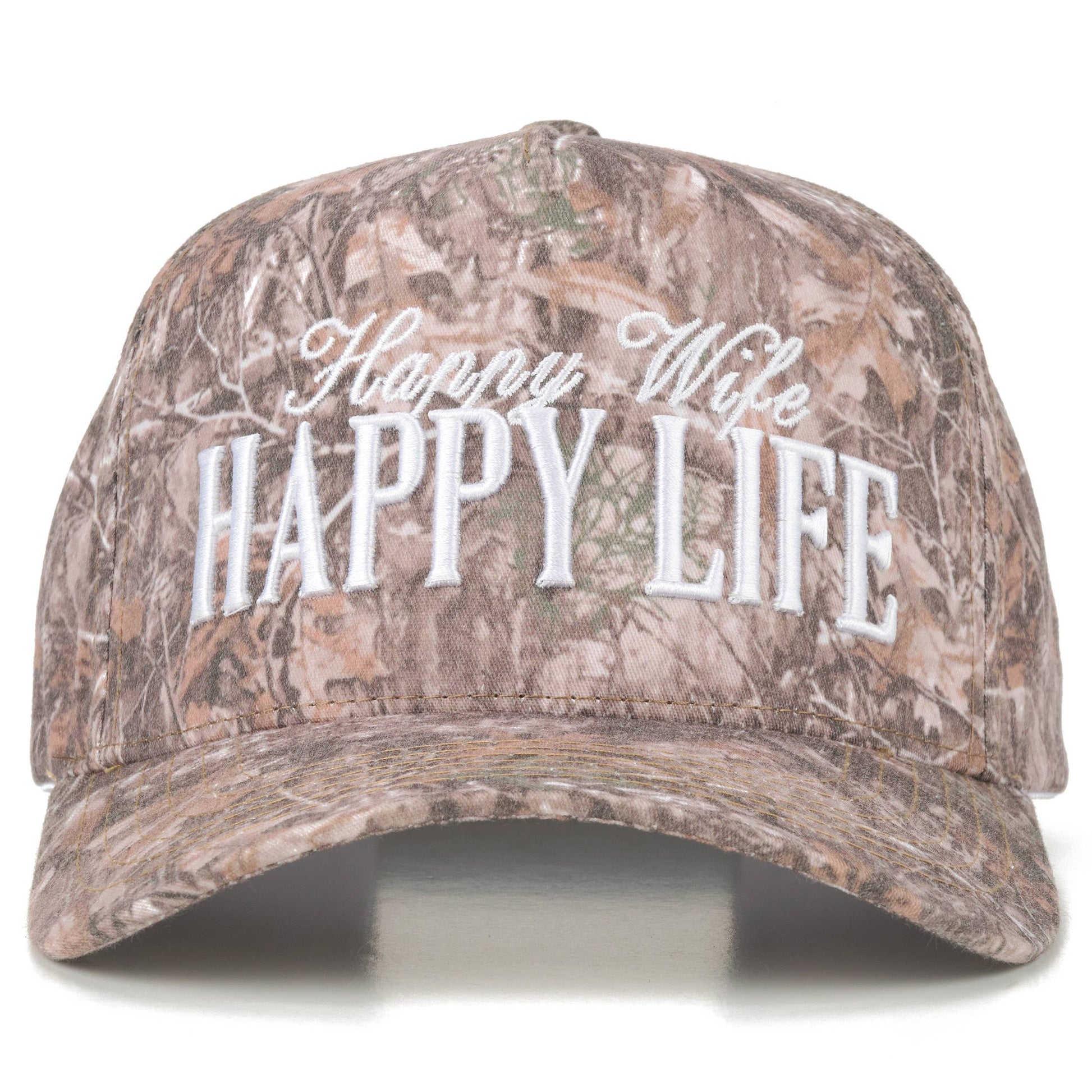Ready to Ship: C.C HAPPY WIFE HAPPY LIFE Letter on Two Tone Trucker Hat - Salt Threads