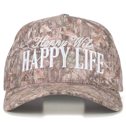 Ready to Ship: C.C HAPPY WIFE HAPPY LIFE Letter on Two Tone Trucker Hat - Salt Threads