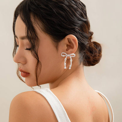 BOW FRENCH TASSEL PEARL EARRINGS {RTS}