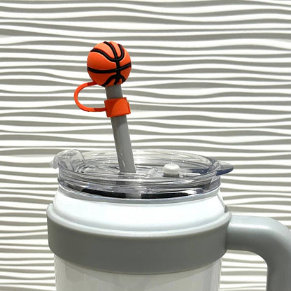 Straw Cover Topper Basketball 10mm {RTS}